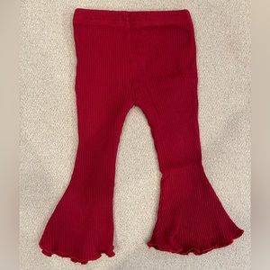 Lucky Panda Kids - Ribbed Flare Pants - Wine - 12-18M